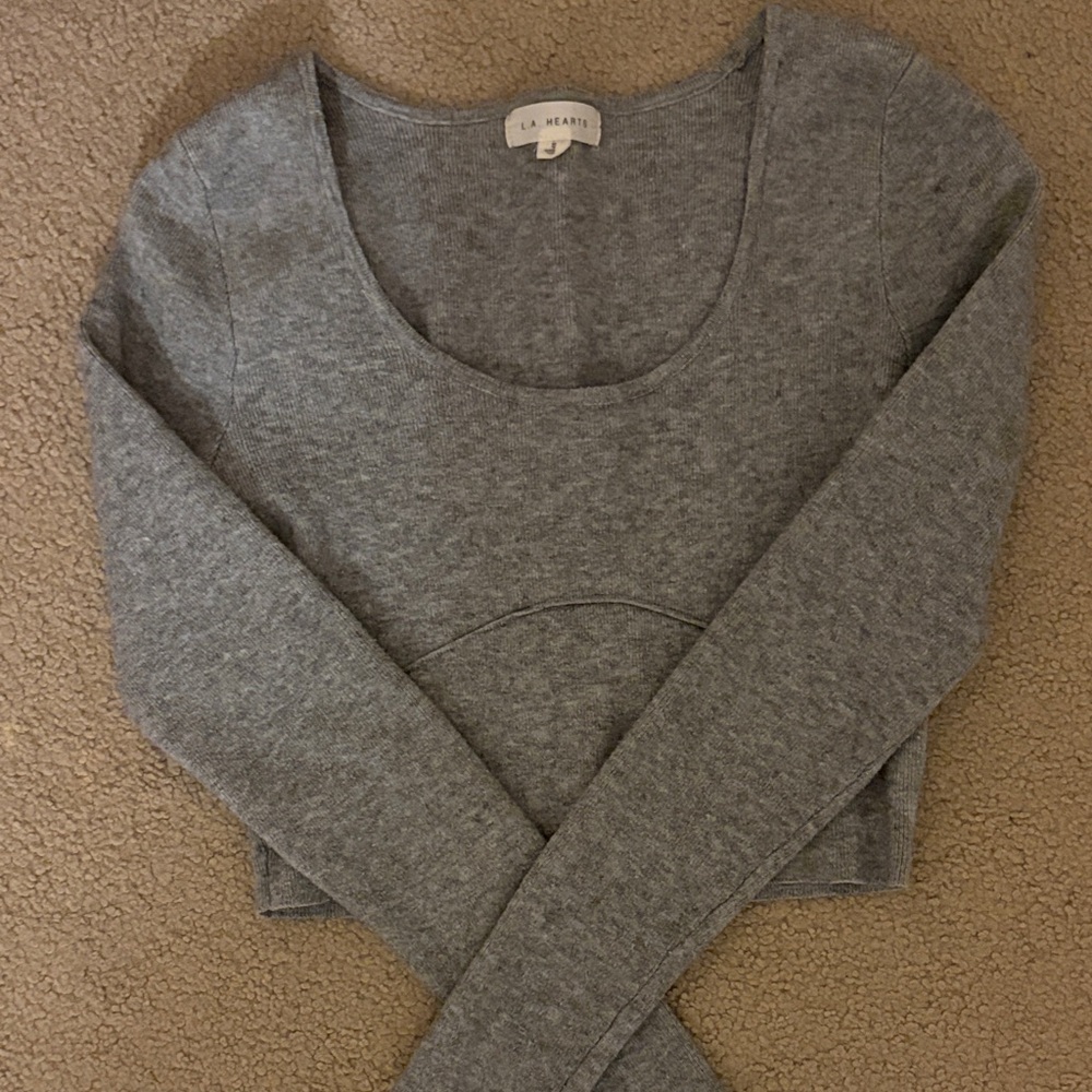 La Hearts Heather Gray Top